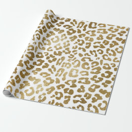 Golden Leopard White Animal Skin Vip Geschenkpapier
