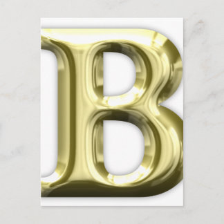 Golden Letter B Shiny Alphabet Postkarte