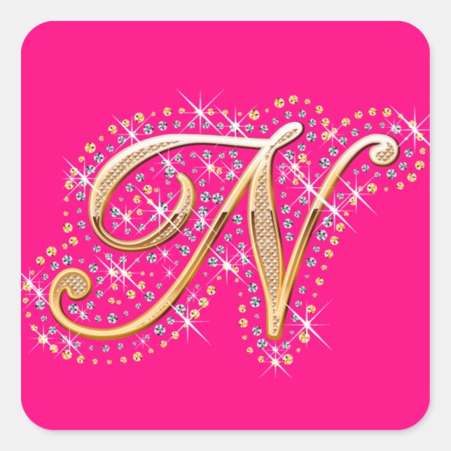 Golden Letter N - Aufkleber (Vorderseite)
