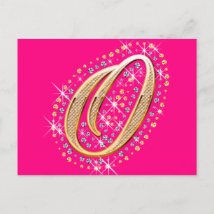 Golden Letter O - Postkarte