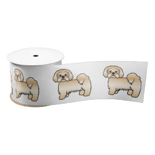 Golden Lhasa Apso Niedlich Cartoon Dog Illustratio Satinband