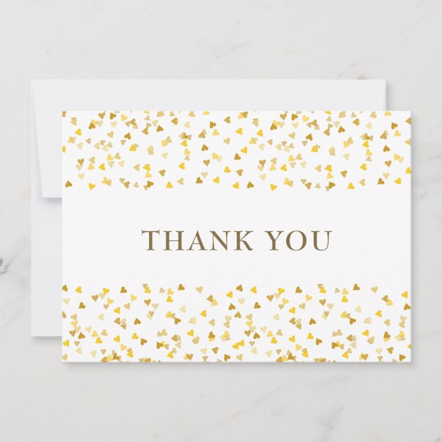 Golden Liebe Herzlichen Dank Dankeskarte (Vorderseite)