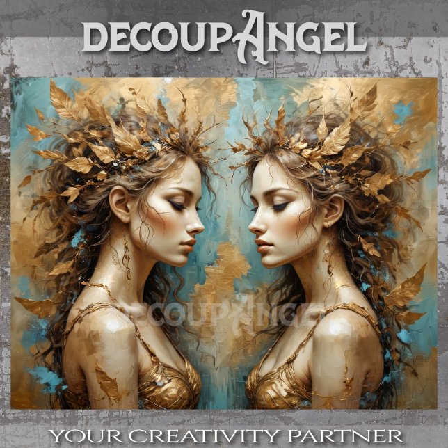 Golden Lieves Sisters Decoupage Seidenpapier (Von Creator hochgeladen)