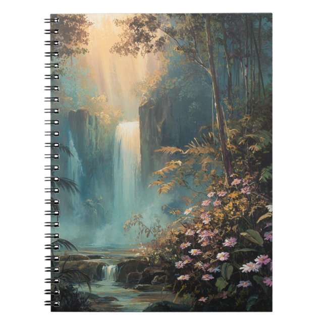 Golden Light Forest Waterfall Frische Pasta machen Notizblock (Vorderseite)