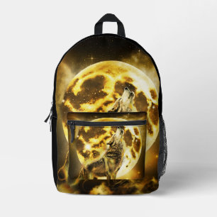 Golden Lightning Wolf Bedruckter Rucksack