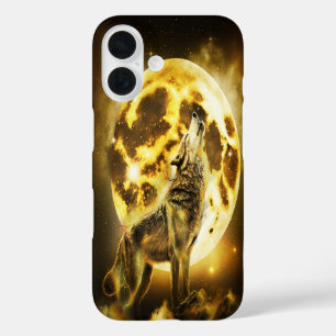 Golden Lightning Wolf iPhone 16 Hülle