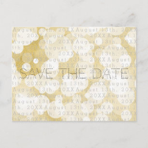 Golden Lights Gold Glam Modern Glam Save the Date Ankündigungspostkarte