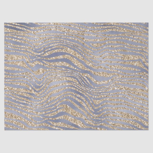 Golden Lila Luxe Glitzer Zebra     Seidenpapier (Vorderseite)