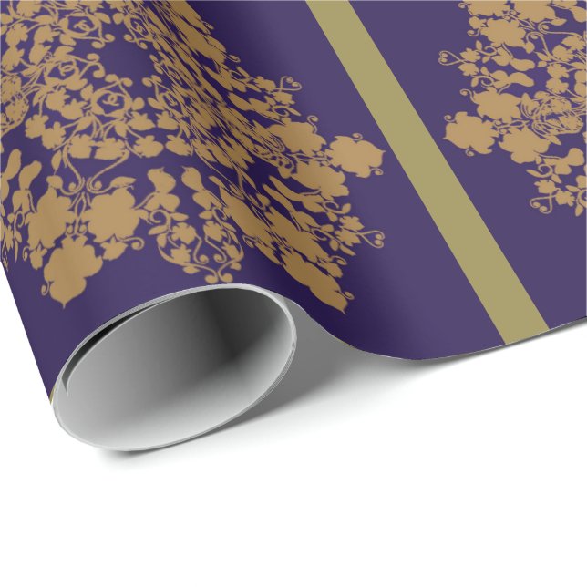 Golden Lilac Blume Geschenkpapier (Rolleneckpunkt)