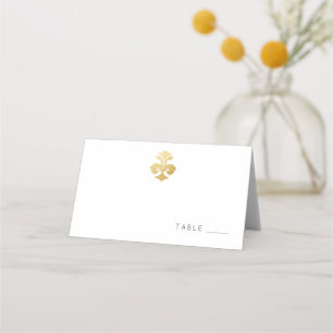 Golden Lilie Damask Muster Platzkarte