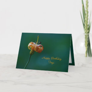 Golden Lily Happy Birthday Name Floral Gruß Karte