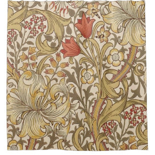 Golden Lily Muster Version 2 von William Morris Duschvorhang