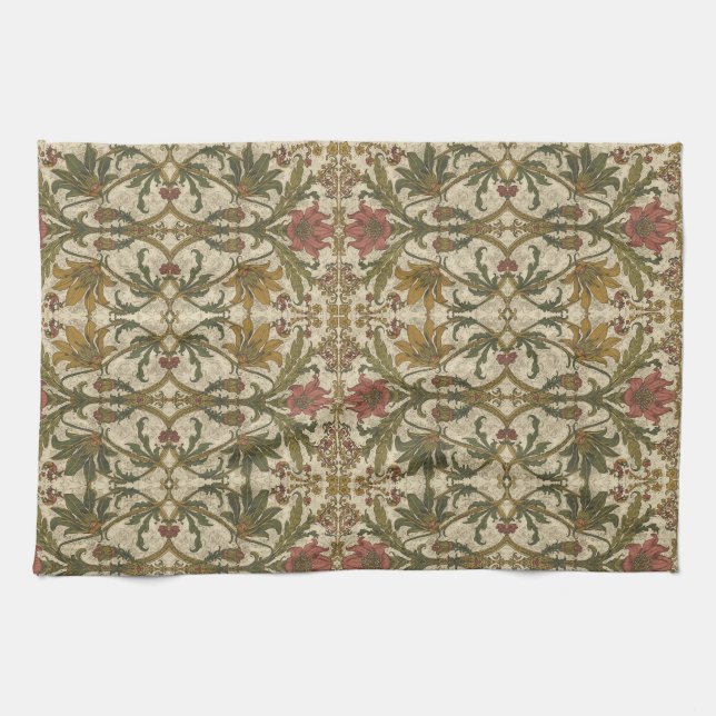 Golden Lily Wildblumen William Morris  Geschirrtuch (Horizontal)