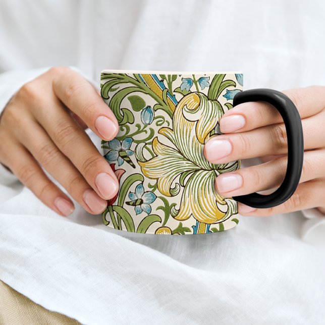Golden Lily Wildblumen William Morris Verwandlungstasse (Von Creator hochgeladen)