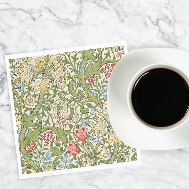 Golden Lily William Morris Floral Serviette (Von Creator hochgeladen)