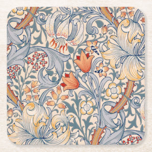 Golden Lily, William Morris Rechteckiger Pappuntersetzer