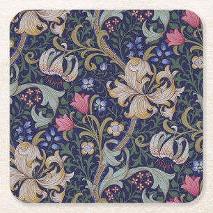 Golden Lily, William Morris Rechteckiger Pappuntersetzer
