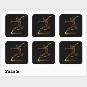Golden Line Kunst, Dichtung und Musik Banca del Go Quadratischer Aufkleber