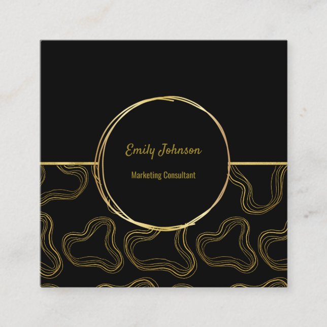 Golden Lines Style Solutions Business Card Quadratische Visitenkarte (Vorderseite)