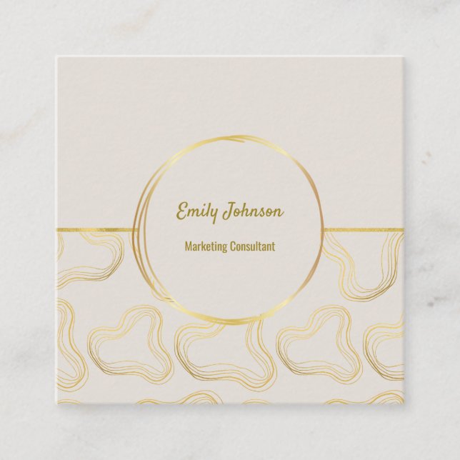 Golden Lines Style Solutions Business Card Quadratische Visitenkarte (Vorderseite)