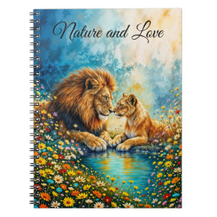 Golden Lion Bunte Wildblumen Notizblock