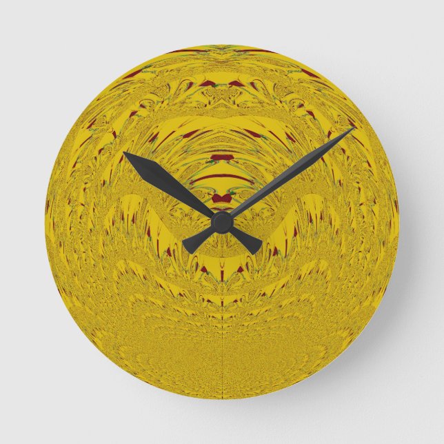 Golden Lion Head Printwerbung Runde Wanduhr (Vorderseite)