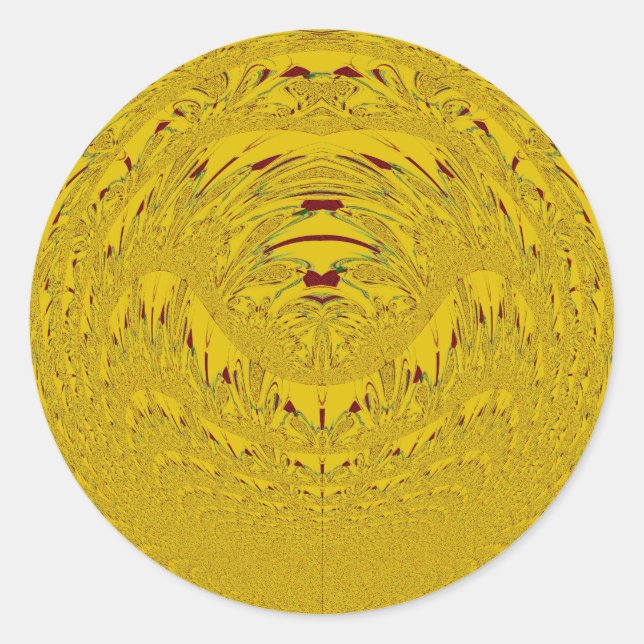 Golden Lion Head Printwerbung Runder Aufkleber (Vorderseite)