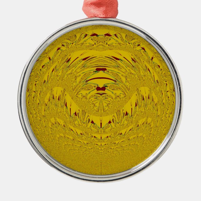 Golden Lion Head Printwerbung Silbernes Ornament (Vorne)