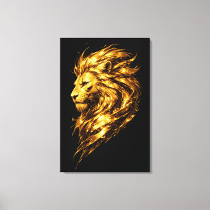 Golden Lion Legacy Luxuriöser goldener Löwe auf Leinwanddruck