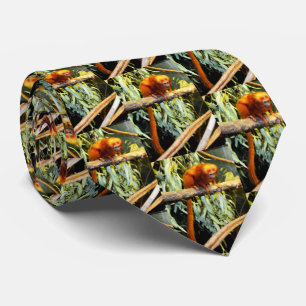 Golden Lion Tamarin Peering,  Neck Tie Krawatte