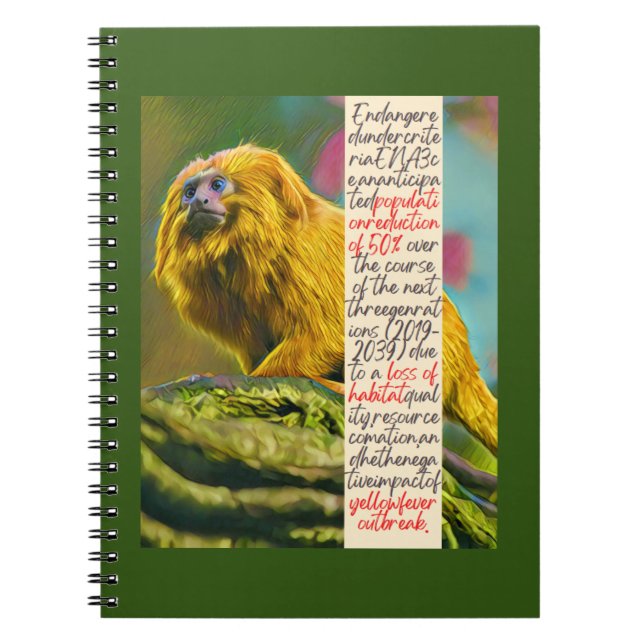 Golden Lion Tamarin Spiral Notebook Notizblock (Vorderseite)