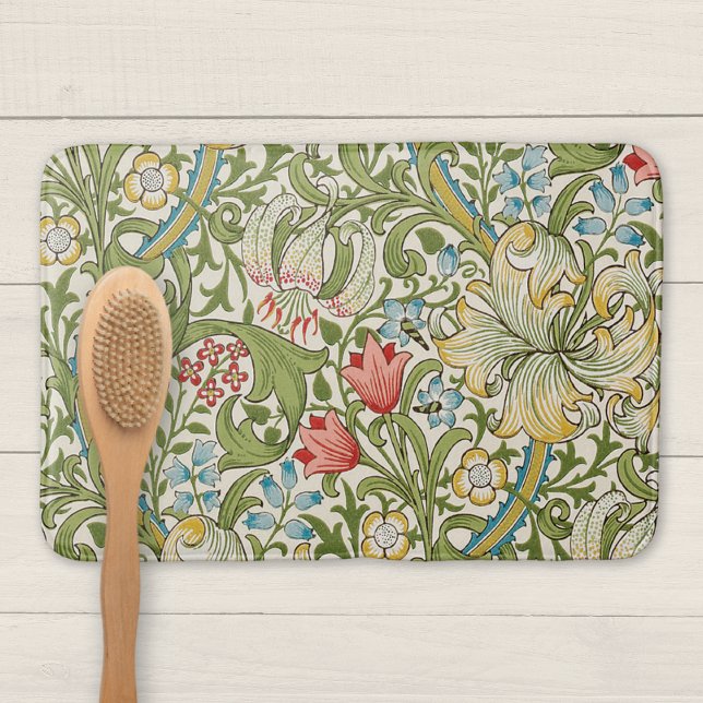 Golden Living Floral Pattern Badematte (Von Creator hochgeladen)