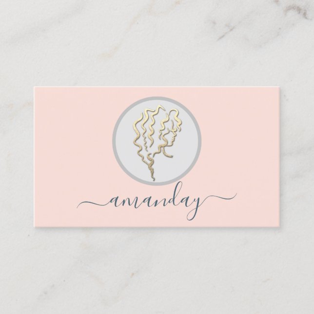 Golden Logo Friseur Makeust Artist Lash Rose Visitenkarte (Vorderseite)