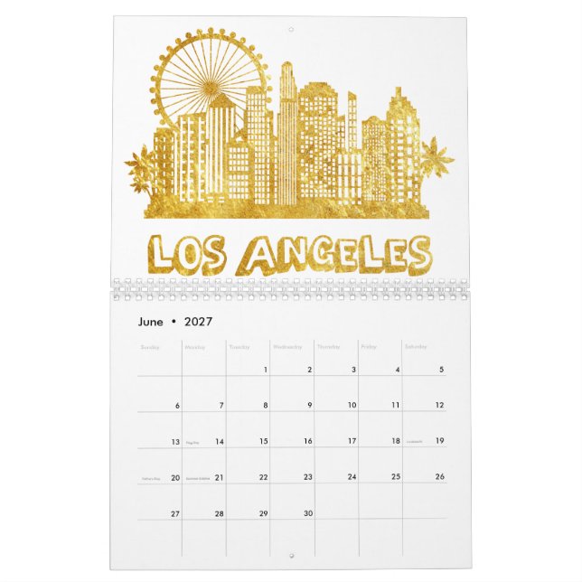 Golden Los Angeles City Kalender (Jun 2027)