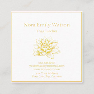 Golden Lotus Blume Business Card Quadratische Visitenkarte
