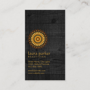 Golden Lotus Blume Holz Yoga Medizin Spa Visitenkarte