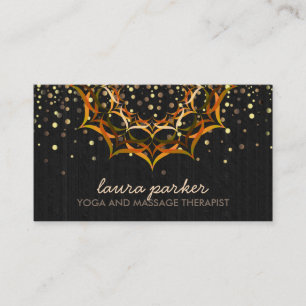 Golden Lotus Blume Mandala Yoga Visitenkarte