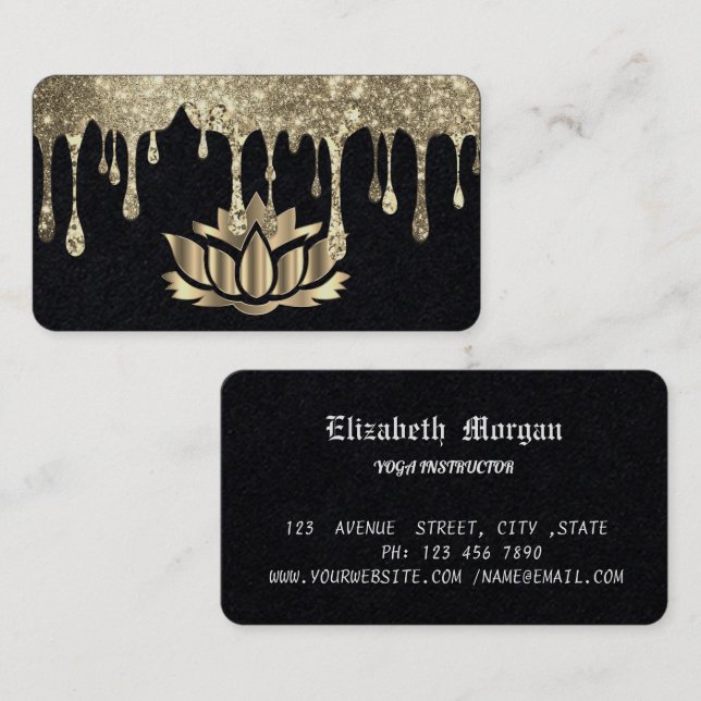 Golden Lotus Blume Visitenkarte (Vorne/Hinten)