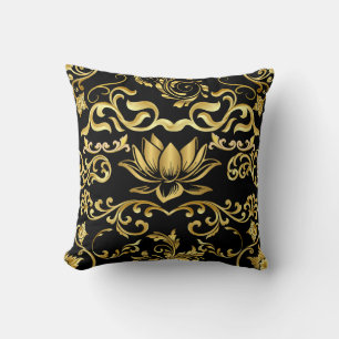 Golden Lotus & floral Pattern 2508 Kissen