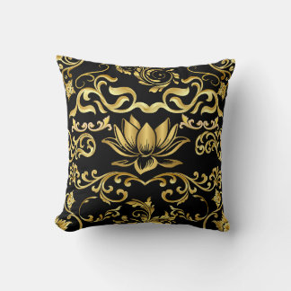 Golden Lotus & floral Pattern 2508 Kissen
