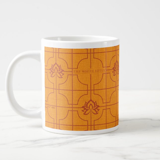 Golden Lotus Grid Pattern - The White Lotus Jumbo-Tasse (Links)