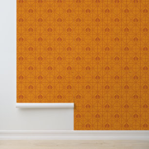 Golden Lotus Grid Pattern - The White Lotus Tapete