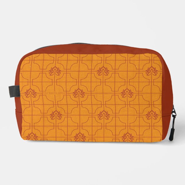 Golden Lotus Grid Pattern - The White Lotus Waschbeutel (Vorderseite)