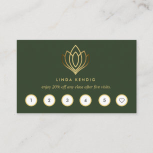 Golden Lotus Grün Yoga für Wellness-Massagen Visitenkarte
