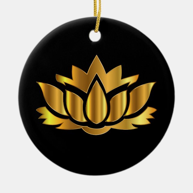 Golden Lotus Keramik Ornament (Vorne)
