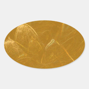 Golden Lotus Leaf - Druckdruck Ovaler Aufkleber