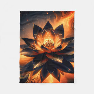 Golden Lotus Radiation - Abstraktes mystisches Des Fleecedecke
