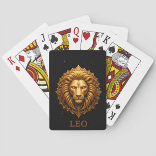 🦁 Golden Löwe Symbol für Stärke Zodiac Spielkarten