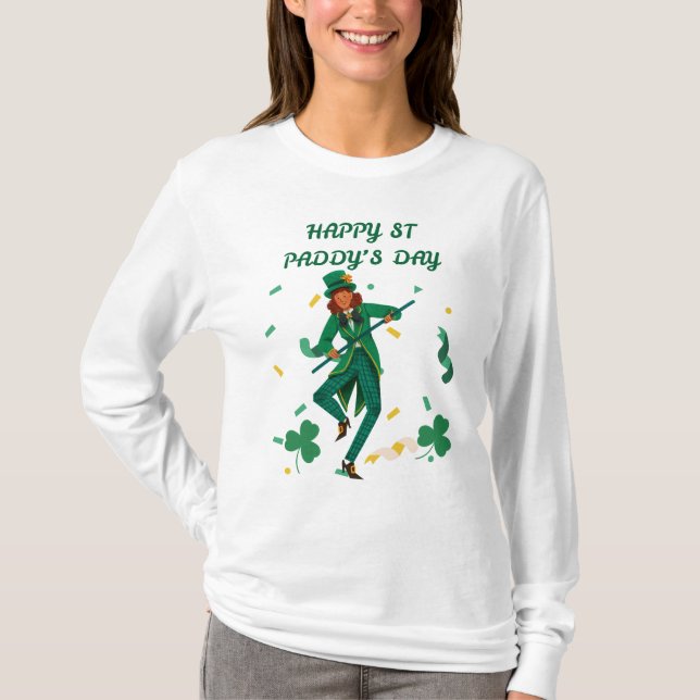 "Golden Luck - St. Patricks Long Sleeve T-Shirt" T-Shirt (Vorderseite)