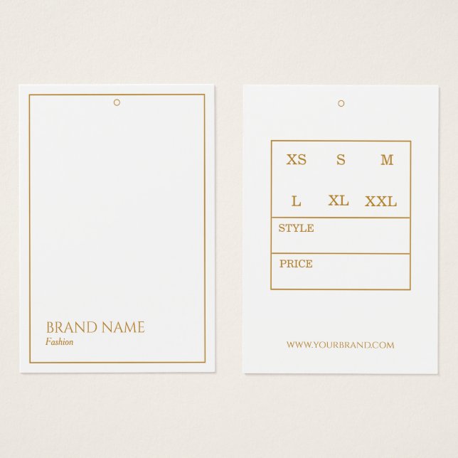 Golden Lux White Modern Hang Tags (Vorne & Hinten)